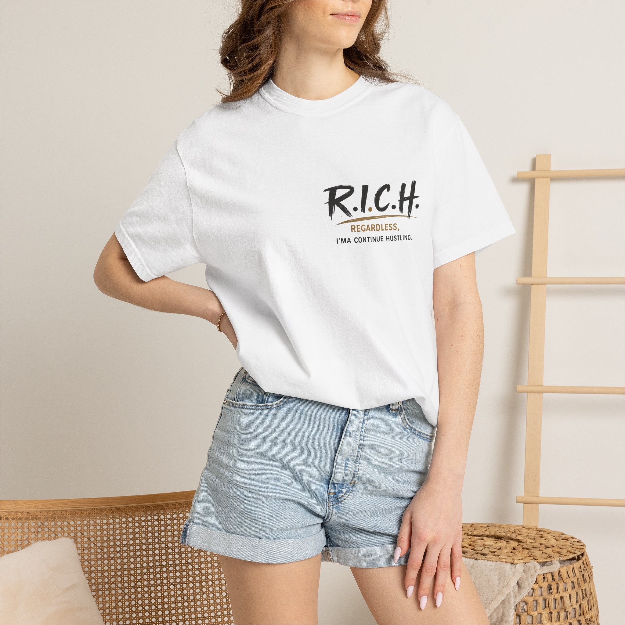 R.I.C.H. Regardless I'm Continue Hustling T-shirt | Motivational Streetwear
